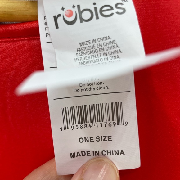 Rubies Red M&M Adult Costume One Size Halloween Dress Up Cosplay Holiday Party - Picture 5 of 7